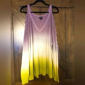 Torrid Size 3 Knit Sweater /w Cold Shoulder and Sleeve Detail